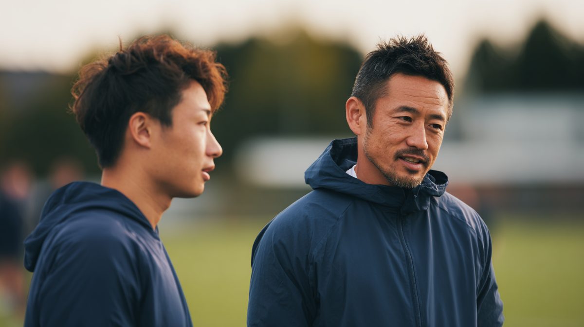 フィールドを走るラグビー選手